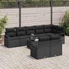 vidaXL Sofa S&aelig;t med pude 9 pcs Sort polyrattan