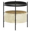 vidaXL sidebord med kurv 40x40x45,5 cm cremefarvet