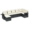 vidaXL sofas&aelig;t til haven 7 dele med hynder polyrattan sort