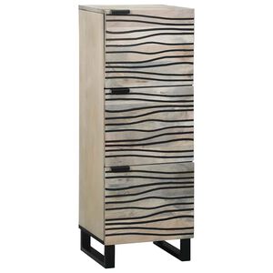 vidaXL Medieopbevaringsskabe & -reoler Hvid og sort 40 x 33 x 110 cm