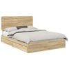 vidaXL Opbevaringsseng Sonoma eg 160 x 200 cm Konstrueret tr&aelig;
