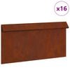 vidaXL Sneglehegn 16 stk. 50 x 3,5 x 25 cm Cortenst&aring;l Rusten