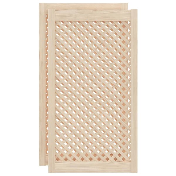 vidaXL skabsl&aring;ger 2 stk. 49,5x99 cm gitterdesign massivt fyrretr&aelig;