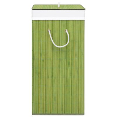 vidaXL vasketøjskurv med 1 rum bambus grøn