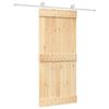 vidaXL Skyded&oslash;r Natur og hvid 90 x 210 cm Massivt Fyrretr&aelig;