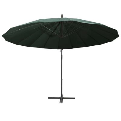 vidaXL hængende parasol 3 m aluminiumsstang grøn