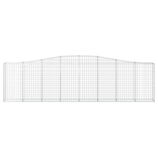 vidaXL buede gabionkurve 7 stk. 400x30x100/120 cm galvaniseret jern