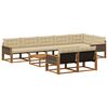 vidaXL Udend&oslash;rs sofagruppe med pude 9 pcs Naturlig og Beige