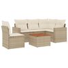 vidaXL sofas&aelig;t til haven 6 dele med hynder polyrattan beige