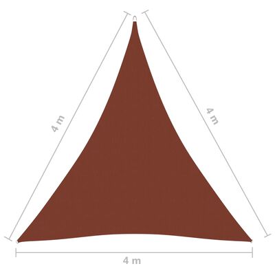 vidaXL solsejl 4x4x4 m oxfordstof trekantet terrakotta