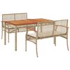 vidaXL spisebordss&aelig;t til haven 3 dele med hynder polyrattan beige