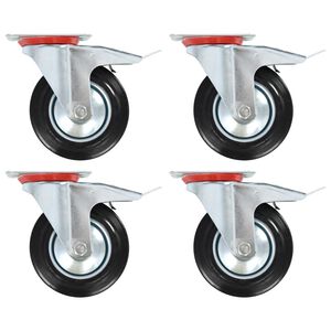 vidaXL drejehjul med dobbelte bremser 4 stk. 160 mm