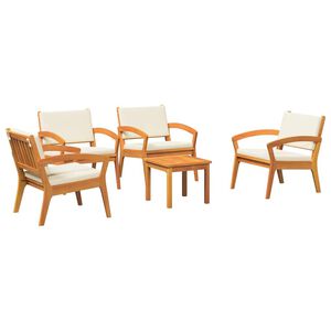 vidaXL Bistros&aelig;t 5 stk. Brun Polyester