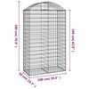 vidaXL buet gabionkurv 100x50x160/180 cm galvaniseret jern