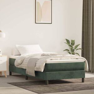 vidaXL springmadras med pocketfjedre medium 90x210x20 cm fl&oslash;jl m&oslash;rkegr&oslash;n