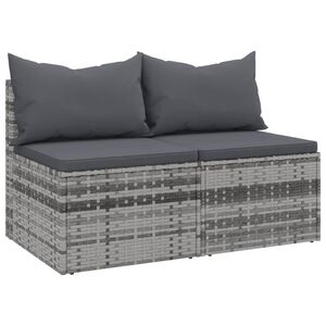 vidaXL midtermoduler til havesofa 2 stk. med hynder polyrattan gr&aring;