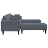 vidaXL Fløjls Sofa med pude 3 pcs Mørkegrå 208 cm Fløjl