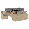 vidaXL sofas&aelig;t til haven 9 dele med hynder polyrattan beige