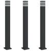 vidaXL udend&oslash;rs standerlamper 3 stk. stikkontakt 110 cm aluminium sort