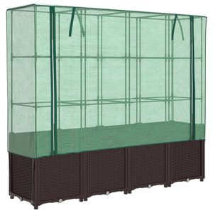 vidaXL h&oslash;jbed med drivhusovertr&aelig;k 160x40x153 cm rattan-look