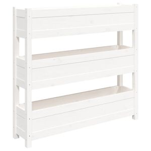 vidaXL plantekasse 112x25x104,5 cm massivt fyrretr&aelig; hvid
