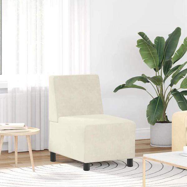 vidaXL modul&aelig;r sofa uden arml&aelig;n cremefarvet 55 cm fl&oslash;jl