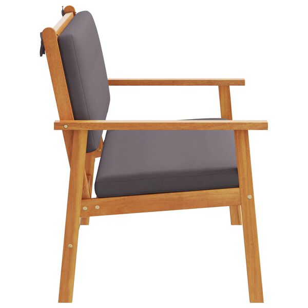 vidaXL Haveb&aelig;nk med pude Antracit Massivt Akacietr&aelig;