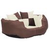 vidaXL hundepude 65x50x20 cm vendbar og vaskbar brun og cremefarvet