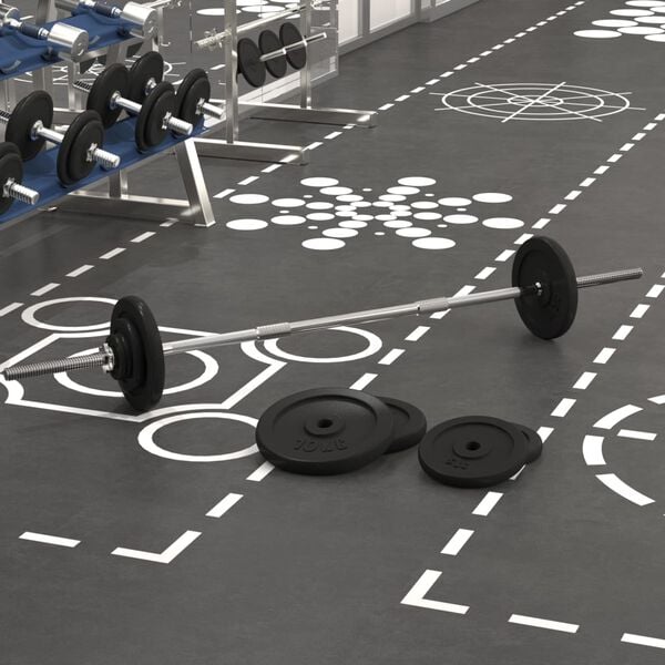 vidaXL v&aelig;gtstang med skiver 60 kg st&oslash;bejern