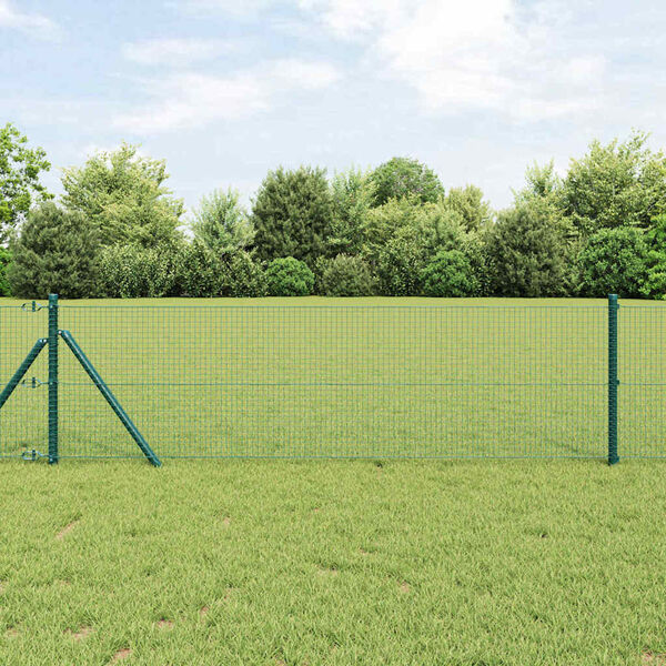 vidaXL Hegnsp&aelig;l Gr&oslash;n 25 x 0,4 m (19 x 19 mm net) St&aring;l og PVC