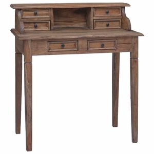 vidaXL skrivebord med skuffer 90x50x101 cm massivt mahognitr&aelig;