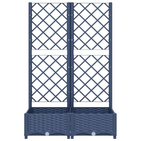 vidaXL haveplantekasse med espalier bl&aring;gr&aring; 80x40x121,5 cm PP