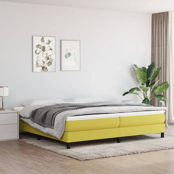 vidaXL Boxspring sengeramme Gr&oslash;n 200x200 cm Stof