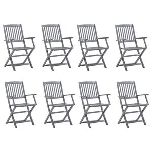 vidaXL foldbare havestole 8 stk. massivt akacietr&aelig;