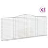 vidaXL buede gabionkurve 3 stk. 400x30x160/180 cm galvaniseret jern