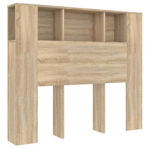 vidaXL sengegavl med opbevaring 120x18,5x102,5 cm sonoma-eg