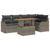vidaXL Havesofa S&aelig;t 6 stk. 5-Antal s&aelig;der Gr&aring; polyrattan