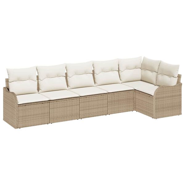 vidaXL Havesofa S&aelig;t Beige polyrattan
