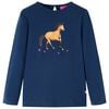Lang&aelig;rmet T-shirt til b&oslash;rn str. 104 marinebl&aring;
