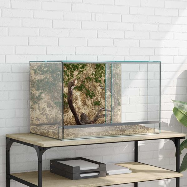 vidaXL Krybdyr og amfibiehabitater Hvid 60 x 40 x 40 cm Glas