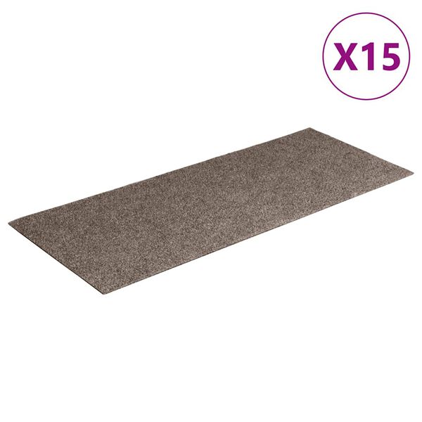 vidaXL trappemåtter selvklæbende 15 stk. 60x25 cm beige rektangulære