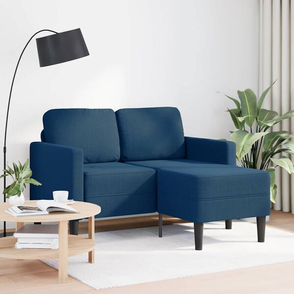 vidaXL 2-personers sofa med chaiselong L-formet 125 cm stof bl&aring;