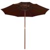 vidaXL parasol m. træstang 270 cm 2 niveauer terrakotta