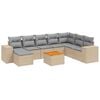 vidaXL sofas&aelig;t til haven 9 dele med hynder polyrattan beige