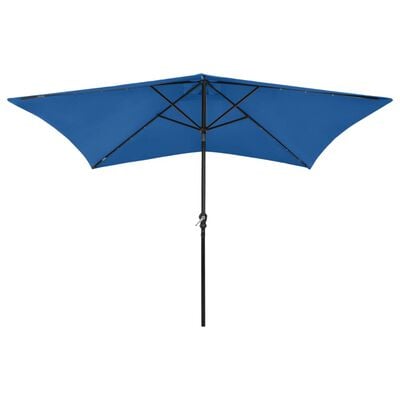 vidaXL parasol med stålstang og LED-lys 2x3 m sort