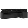 vidaXL sofas&aelig;t til haven 5 dele med hynder polyrattan sort