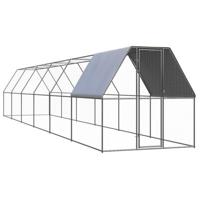 vidaXL udendørs hønsegård 2x12x2 cm galvaniseret stål