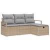 vidaXL Sofa S&aelig;t 4 stk. 4-Antal s&aelig;der Beige og lys gr&aring; polyrattan