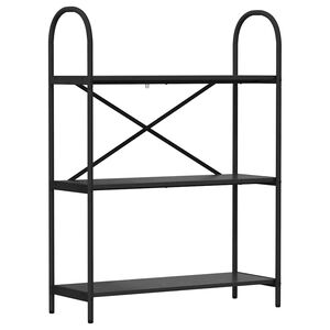 vidaXL Bogreol 3 niveauer 80 x 30 x 109 cm Konstrueret tr&aelig; Sort eg
