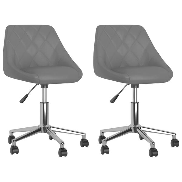 vidaXL drejelige spisebordsstole 2 stk. kunstl&aelig;der gr&aring;